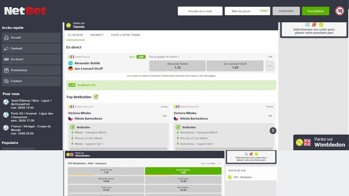 Interface NetBet